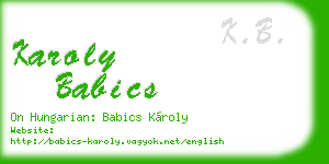 karoly babics business card